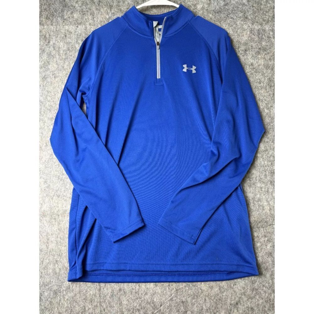 Under Armour 1/4 Zip Shirt Men's Small Blue Pullover Loose Running Workout Gym - Picture 4 of 5